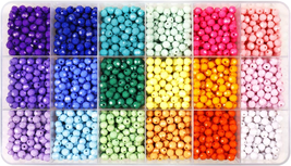 2600+Pcs Faceted Beads Kit 18 Color Rainbow Opaque Plastic Beads Multicolor Loos - £19.41 GBP