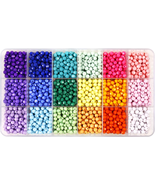 2600+Pcs Faceted Beads Kit 18 Color Rainbow Opaque Plastic Beads Multico... - £19.35 GBP