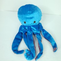 Dream Hand Puppet Octopus Jelly Fish Blue Plush Glove Shiny Animal 11&quot; - $22.76