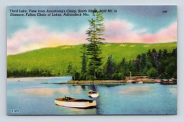 Third Lake From Armstrong Camp Adirondack Mountains NY UNP  Linen Postcard M8 - £2.34 GBP
