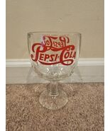 Pepsi Cola Goblet, Clear/Red Text, 6&#39;&#39; Tall/3.75&#39;&#39; Diameter Vintage  - €8,58 EUR