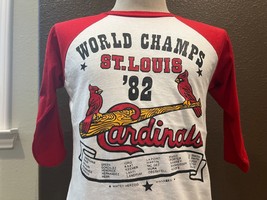 Vintage 80&#39;s 1982 World Champs St. Louis Cardinals White T-shirt size S - $39.59