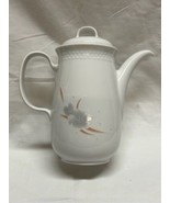 Kahla German Porcelain Coffee Pot White Gray Flowers Coral Leaves - $225.73 MXN