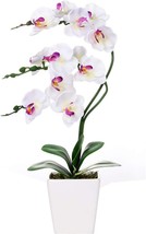 Phalaenopsis Orchid Flower Plant Pot Arrangements In Artificial Silk 15&quot; Tall By - £31.37 GBP