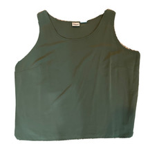 Liz Baker Woman Tank Top Shell Olive/Forest Green 22W Sleeveless Side Slits - £10.80 GBP