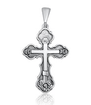 Colgante Plata de Ley 925 Cruz Ortodoxa Collar Joyería Jesús 3.5 cm/ 1.3&quot; - $29.91