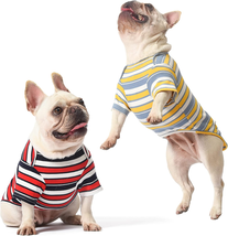 Dog Shirts Cotton Striped T-Shirt, Summer Pet Clothes for Small Dogs, - $679.17 MXN