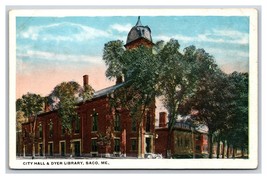 City Hall and Dyer Library Saco Maine ME UNP WB Postcard Y7 - £2.64 GBP