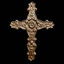 Byzantine Christian Cross wall sculpture plaque in Bronze Finish - $19.79