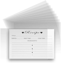 Recipe Card Protectors Clear Plastic Card Sleeves 4&quot; x 6&quot; Pockets Pack o... - $30.99