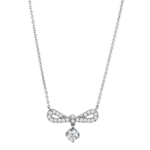 3W452 - Rhodium Brass Necklace with AAA Grade CZ  in Clear - $563.39 MXN