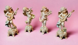 Vintage Fontanini Depose Italy 4 Cherubs Angels Playing Instruments Spider Mark - £53.48 GBP