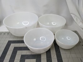 Anchor Hocking Fire King Milk Glass Mixing Nesting Bowls Set of 4 - £46.04 GBP