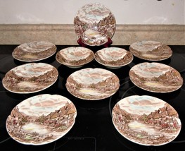 10pc Johnson Bros Olde English Countryside Bread Plates &amp; Berry Bowls - £35.60 GBP