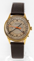 Movado 18k Yellow Gold Vintage Mechanical Day-Date 4816 1940s Nice! - $1,979.99