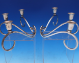 Sciarrotta Sterling Silver Candlestick Pair 3-Light All Sterling Handmad... - $1,196.91