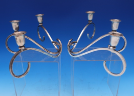 Sciarrotta Sterling Silver Candlestick Pair 3-Light All Sterling Handmad... - £942.76 GBP