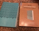 NIV, Super Giant Print Reference Bible, Leathersoft, Teal, Red Letter La... - $19.79