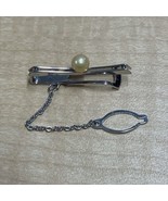 Vintage Sterling Silver Faux Pearl Tie Clasp Tack Pin Bar Estate Jewelry... - $277.99 MXN