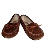 EUC - Minnetonka Brown Suede Leather Moccasins - Size 6 - £19.46 GBP