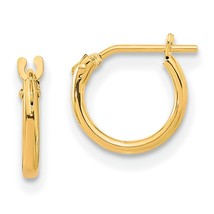 14K Yellow Gold Hoop Earrings Polished Ear Jewelry 8mm x 10mm - £34.54 GBP