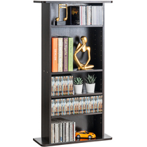 VEVOR Media Storage Cabinet 5-Layer DVD Shelf 240 CDs Adjustable Espresso - $38.99