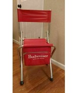 Budweiser Chair Vintage Nice Aluminum Fishing Beer Outdoor Camping Folding - £57.16 GBP