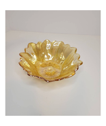 Vintage Marigold Iridescent Carnival Glass Sunflower 7&quot; Bowl  - £18.17 GBP