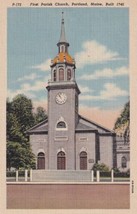 Portland Maine ME First Parish Church Postcard D38 - £2.38 GBP