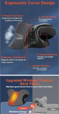 Wireless Heated Neck Stretcher for Pain Relief, Portable Cordless Item image 6