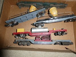 Lot of 6 Vintage American Flyer S Scale Metal Incomplete Cars for Parts ... - $32.67
