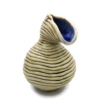 Textured Ceramic Bud Vase, Unique Flower Vase Irregular Shape Handmade Stoneware - £147.59 GBP