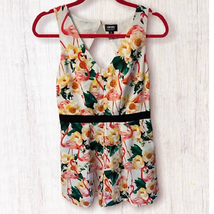 Nicole by Nicole Miller Tropical Floral Flamingo Romper- Size 4 - £10.98 GBP