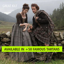 New Scottish Traditional Highland Crawford Tartan 6 yard Great Kilt for Men&#39;s - £77.20 GBP