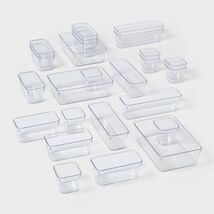 Brightroom 25pc Flatware Drawer Organizer Clear PETG In-Drawer Storage - €15,08 EUR