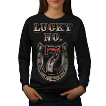 Wellcoda Lucky Number Seven Womens Sweatshirt, Horse Casual Pullover Jumper - £23.25 GBP+