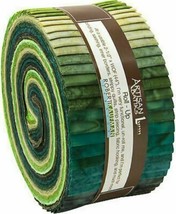 Jelly Roll Artisan Batiks Prisma Dyes Rainforest Green Roll-Up Precuts M494.23 - £29.55 GBP