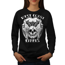 Wellcoda Rider Death Skull Womens Sweatshirt, Biker Casual Pullover Jumper - £23.10 GBP+