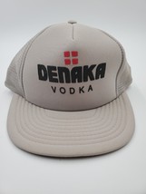 Vintage Snap Back Trucker Hat Gray Grey Denaka Vodka with Foam Front - £15.75 GBP