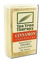 Tea Tree Therapy Dental Care Toothpicks Cinnamon 100 ct - £6.24 GBP