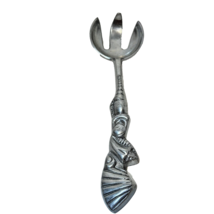 Vintage Sea Shell 3D Cast Aluminum Replacement Salad Server Fork 11.25&quot; - £8.03 GBP