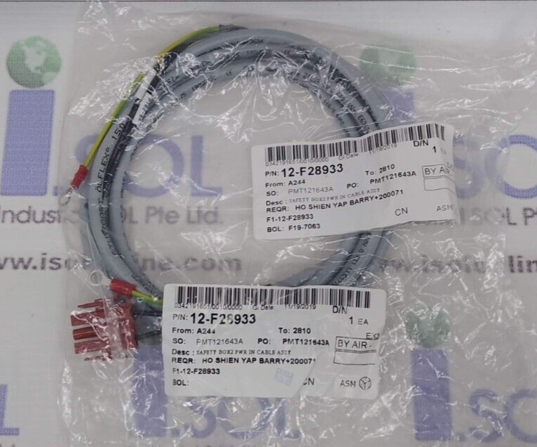 ASM Die Bonder 12-F28933 Safety Box PWR In Cable Assy. New - $196.10