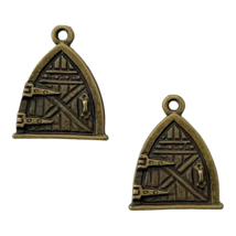2 pcs Fairy Wish Doors Charms Bronze Bead Drops Beading Craft Findings 15x13mm - £2.36 GBP