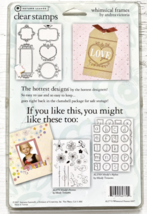 Autumn Leaves Clear Stamp Set,  Whimsical Frame, 5 stamps, GentlyUsed - $10.20