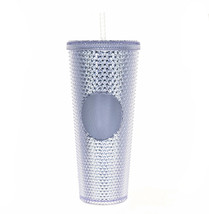 Starbucks Venti Tumbler Studded Iridescent Silver Diamond Cold Cup 24oz ... - £53.97 GBP