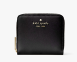 New Kate Spade Staci Small Zip Around Bifold Wallet Leather Black - £37.76 GBP