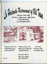 La Hacienda Dining Rooms Menu Old Town Albuquerque New Mexico  - £22.15 GBP