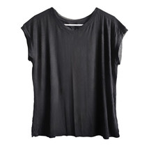 Tahari Black Shirt with Sheer Trimmed Sleeves - Sz Large - £11.24 GBP