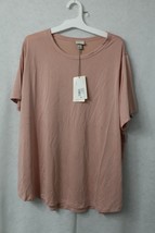 Women&#39;s Plus Size Short Sleeve Crewneck Sandwash T-Shirt - A New Day - Pink  1X - £3.56 GBP