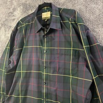 Cabelas Shirt Mens 2XL XXL Dark Green Plaid Check Button Up Longsleeve L... - $12.63